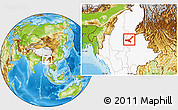 Physical Location Map of Mong Mit, highlighted country