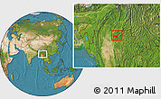 Satellite Location Map of Mong Mit