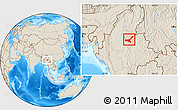 Shaded Relief Location Map of Mong Mit