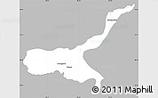 Gray Simple Map of Mong Mit, single color outside