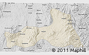 Shaded Relief 3D Map of Mong Nai, desaturated