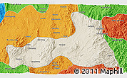 Shaded Relief 3D Map of Mong Nai, political outside