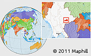 Political Location Map of Mong Nai, highlighted country