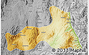 Physical Map of Mong Nai, desaturated
