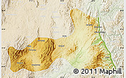Physical Map of Mong Nai, lighten