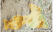Physical Map of Mong Nai, semi-desaturated