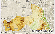 Physical Map of Mong Nai, shaded relief outside