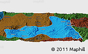 Political Panoramic Map of Mong Nai, darken