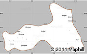 Gray Simple Map of Mong Nai, cropped outside