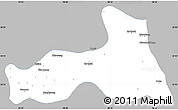 Gray Simple Map of Mong Nai, single color outside