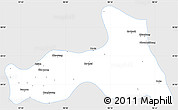 Silver Style Simple Map of Mong Nai, single color outside