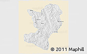 Classic Style 3D Map of Mong Ping, single color outside