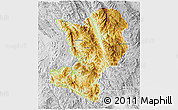 Physical 3D Map of Mong Ping, lighten, desaturated