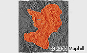 Political 3D Map of Mong Ping, darken, desaturated