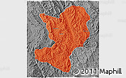 Political 3D Map of Mong Ping, desaturated