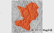 Political 3D Map of Mong Ping, lighten, desaturated