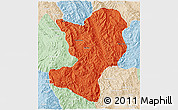 Political 3D Map of Mong Ping, lighten