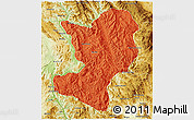 Political 3D Map of Mong Ping, physical outside