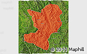 Political 3D Map of Mong Ping, satellite outside