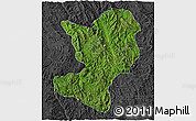 Satellite 3D Map of Mong Ping, darken, desaturated