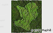 Satellite 3D Map of Mong Ping, darken