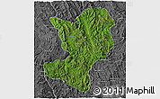 Satellite 3D Map of Mong Ping, desaturated