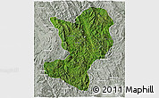 Satellite 3D Map of Mong Ping, lighten, semi-desaturated