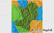 Satellite 3D Map of Mong Ping, political outside