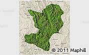 Satellite 3D Map of Mong Ping, shaded relief outside