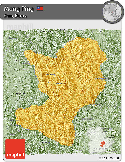 Savanna Style 3D Map of Mong Ping