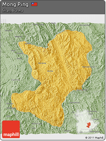 Savanna Style 3D Map of Mong Ping