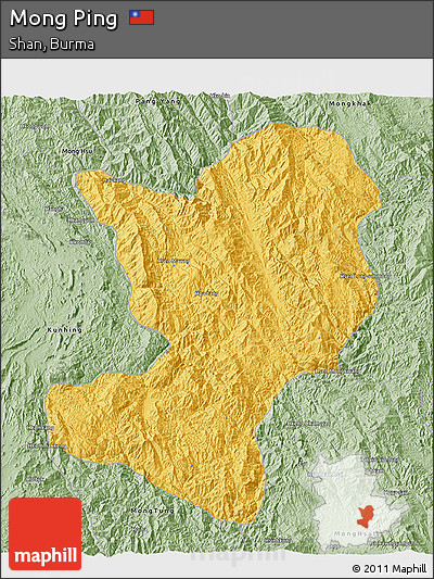 Savanna Style 3D Map of Mong Ping