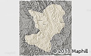 Shaded Relief 3D Map of Mong Ping, darken, semi-desaturated