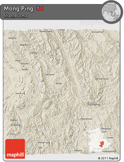 Shaded Relief 3D Map of Mong Ping
