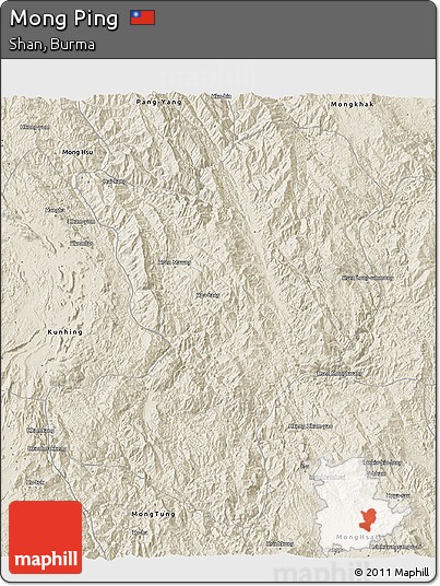 Shaded Relief 3D Map of Mong Ping