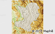 Shaded Relief 3D Map of Mong Ping, physical outside