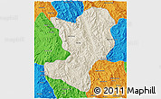 Shaded Relief 3D Map of Mong Ping, political outside