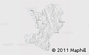 Silver Style 3D Map of Mong Ping, single color outside