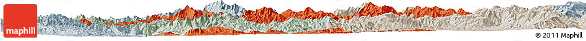 Political Horizon Map of Mong Ping, lighten, semi-desaturated