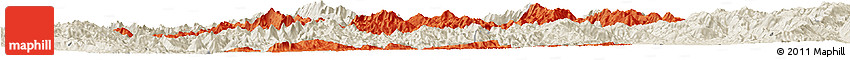 Political Horizon Map of Mong Ping, shaded relief outside