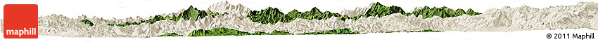 Satellite Horizon Map of Mong Ping, shaded relief outside