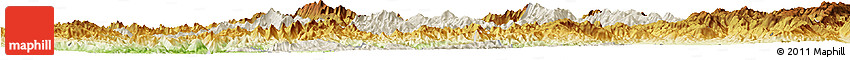 Shaded Relief Horizon Map of Mong Ping, physical outside