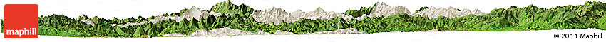 Shaded Relief Horizon Map of Mong Ping, satellite outside