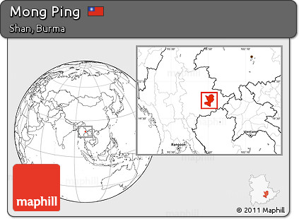 Blank Location Map of Mong Ping