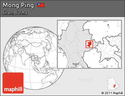 Blank Location Map of Mong Ping, highlighted country