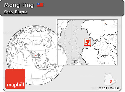 Blank Location Map of Mong Ping, highlighted country