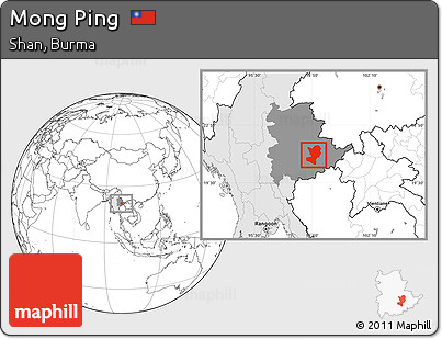 Blank Location Map of Mong Ping, highlighted country, highlighted parent region