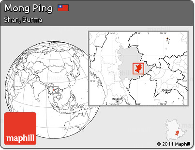 Blank Location Map of Mong Ping, highlighted parent region