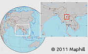 Gray Location Map of Mong Ping, within the entire country