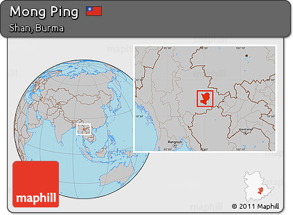 Gray Location Map of Mong Ping